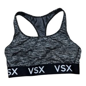 Victoria's Secret VSX Sport Logo Racerback Sports Bra - Heather Gray - Medium